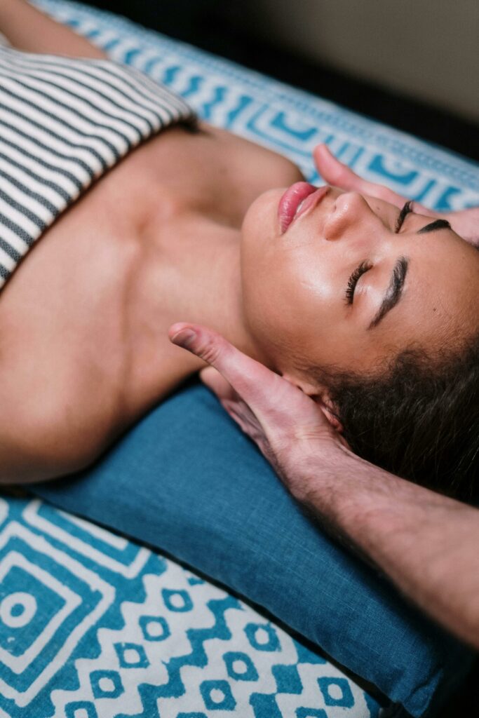 SonderBeaut woman laying on table preparing for facial treatment